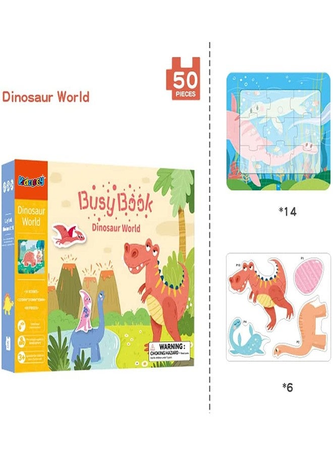 Kidology Montessori Quiet Book for Toddlers | Montessori Busy Book for Kids to Develop Learning Skills | Preschool Educational Travel Toy for Boys and Girls Sensory Book for Kids (Dinosaur World) - Image 2